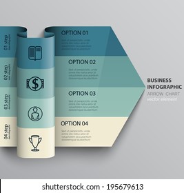 ector striped arrow with your data / infographics template element