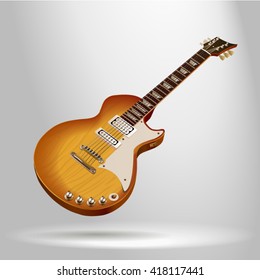 Ectric guitar - photorealistic vector illustration on a white background in 3D style, the most detailed.