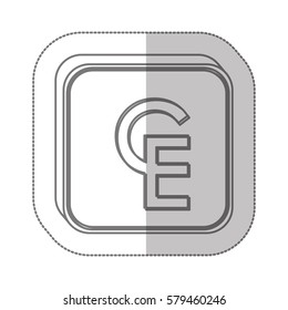 ECU currency symbol icon image, vctor illustration