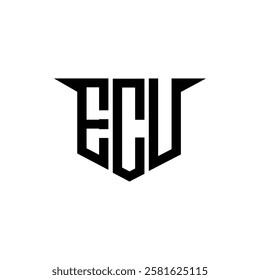 ECU letter logo design with white background in illustrator, vector logo modern alphabet font overlap style, calligraphy designs for logo, Poster, Invitation, etc.