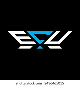 ECU letter logo vector design, ECU simple and modern logo. ECU luxurious alphabet design  