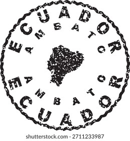 Ecuador Ambato Round Seal Diseño de Mapa