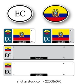 ecuador auto set against white background, abstract vector art illustration, image contains transparency
