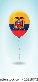 Ecuador balloon with flag.Ballon in the Country National Colors. Country Flag Rubber Balloon. Vector Illustration.