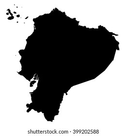 Ecuador black map on white background vector