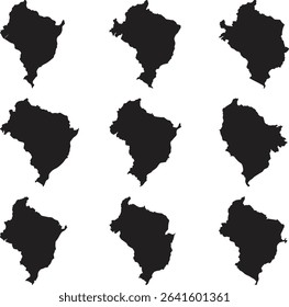 Ecuador black map silhouette vector style with white background
