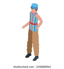Ecuador boy icon isometric vector. National country. Travel city