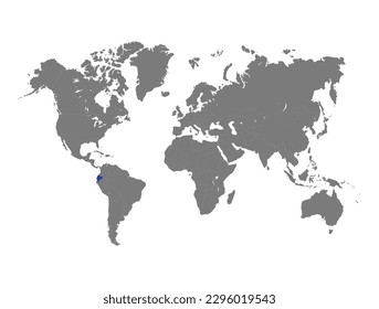 Ecuador Country selected on world map
