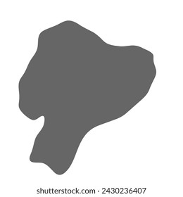 Vereinfachte Landkarte Ecuadors. Graue stilvolle glatte Karte. Vektorsymbole auf weißem Hintergrund isoliert.