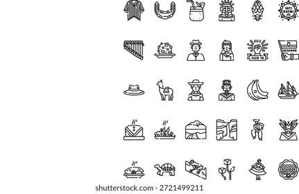 Equador e Patrimônio Cultural ícone vetorial simples. Modelo de design de símbolo de ilustração para elemento de interface do usuário móvel da Web.