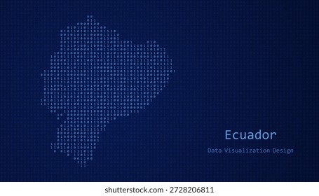 Ecuador Mapa digital formado con unos y ceros para el diseño de visualización de datos