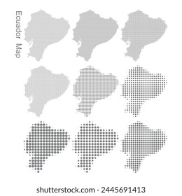 Ecuador Dotted map in different dot sizes