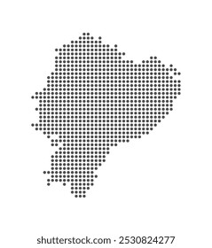 Ecuador - Dotted Map. Map formed by Dots. Vector Illustration
