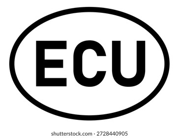 Ecuador ECU-Abkürzungsvektor auf weißem Hintergrund
Ländercode-Abkürzung ovales Aufkleber-Symbol auf weißem Hintergrund