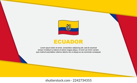 Ecuador Flag Abstrakte Hintergrunddesign-Vorlage. Ecuador Independence Day Banner Cartoon Vektorgrafik. Unabhängigkeitstag Ecuadors