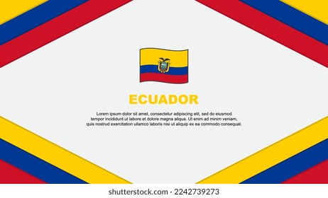 Ecuador Flag Abstract Background Design Template. Ecuador Independence Day Banner Cartoon Vector Illustration. Ecuador Template