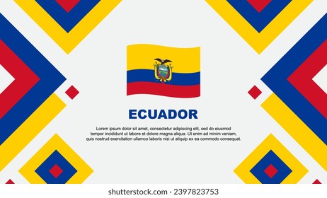 Ecuador Flag Abstrakte Hintergrunddesign-Vorlage. Ecuador Independence Day Banner Bildschirmhintergrund Vektorgrafik. Ecuador-Vorlage