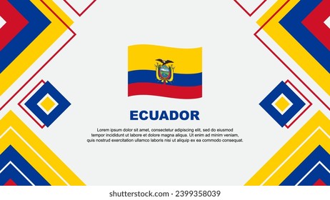 Plantilla de diseño de fondo de resumen de bandera de Ecuador. Ilustración vectorial del Día de la Independencia de Ecuador. Antecedentes en Ecuador