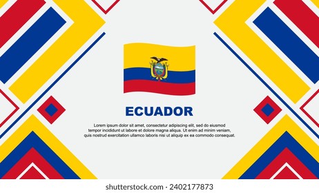 Ecuador Flag Abstract Background Design Template. Ecuador Independence Day Banner Wallpaper Vector Illustration. Ecuador Flag