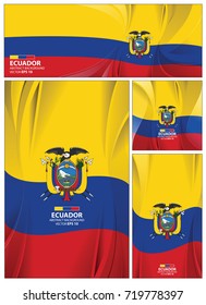 Ecuador flag abstract colors background. Collection banner design. brochure vector illustration.