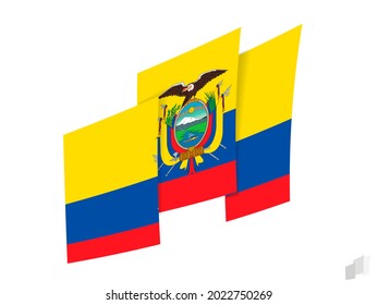 Ecuador flag in an abstract ripped design. Modern design of the Ecuador flag. Vector icon.