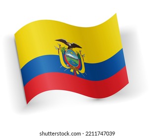 Ecuador flag bended and lying on white background