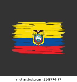Pincel de bandera de Ecuador. Bandera nacional