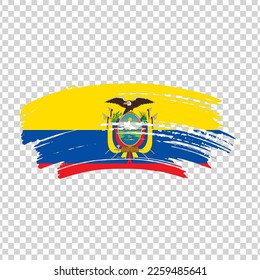 Ecuador flag with brush paint textured isolated on png or transparent background, Symbol of Azerbaijan, template for banner, promote, design.