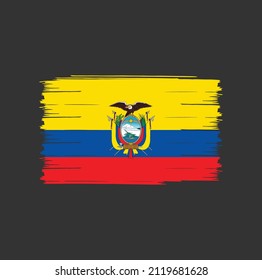 Ecuador flag with brush stroke background