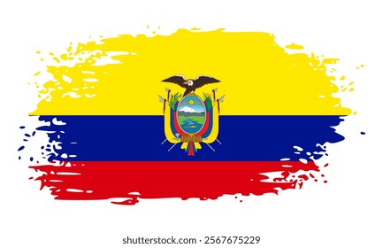 ecuador flag brush stroke. banner vector illustration. Vector illustration