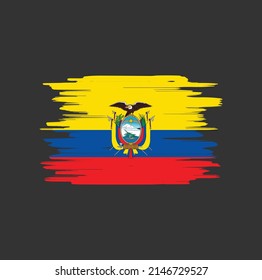 Ecuador Flag Brush Strokes. National Flag
