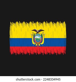 Ecuador Flag Brush Vector Illustration