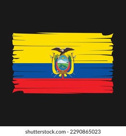 Ilustración del vector del pincel de bandera de Ecuador
