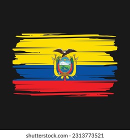 Ecuador Flag Brush Vector Illustration