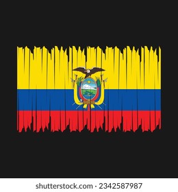 Ilustración del vector del pincel de bandera de Ecuador