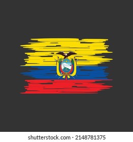Ecuador Flag Brush Vector. National Flag