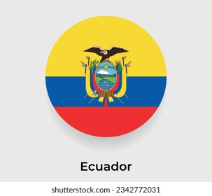 Ecuador Flaggenblase Kreis um Form Symbol Vektorgrafik