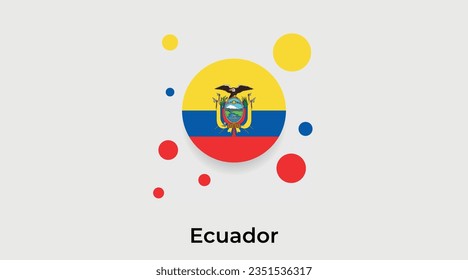 Ecuador-Fahnenblase-Kreis um Form Symbol bunte Vektorgrafik