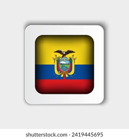 Ecuador Flag Button Flat Design
