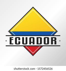 Ecuador Flag Emblema. Vector Design National. Illustration Country Symbol. Insignia Banner Logo.