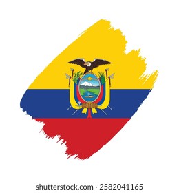 Ecuador flag in a flat grunge vector design background