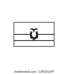 Ecuador flag icon in black outline flat design. Independence day or National day holiday concept.