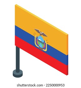 Ecuador flag icon isometric vector. Vacation architecture. Culture travel