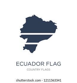 Ecuador flag icon. Trendy flat vector Ecuador flag icon on white background from Country Flags collection, vector illustration can be use for web and mobile, eps10