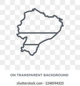 Ecuador flag icon. Trendy flat vector Ecuador flag icon on transparent background from Country Flags collection. High quality filled Ecuador flag symbol use for web and mobile