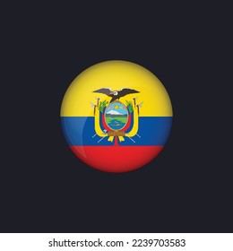 Ecuador flag icon,Round Ecuador flag icon vector isolated, Ecuador flag button.