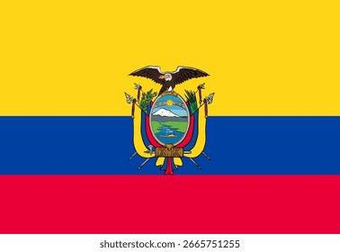 Ilustrador de banderas de Ecuador país banderas símbolo nación  