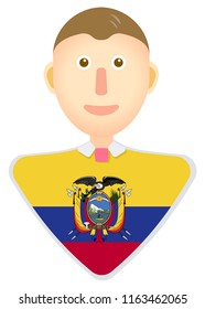 Ecuador flag man icon