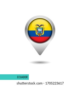 Ecuador flag map pin vector design template