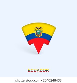 Ecuador Flag Map Pointer Design with Shadow. Vector illustrator.